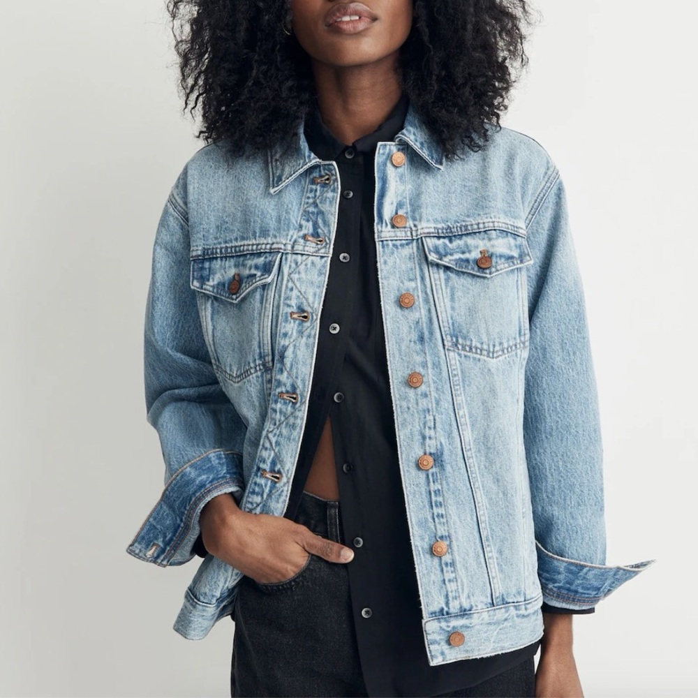 Madewell The Oversized Trucker Jean Jacket, Medium, never worn